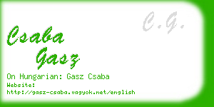 csaba gasz business card